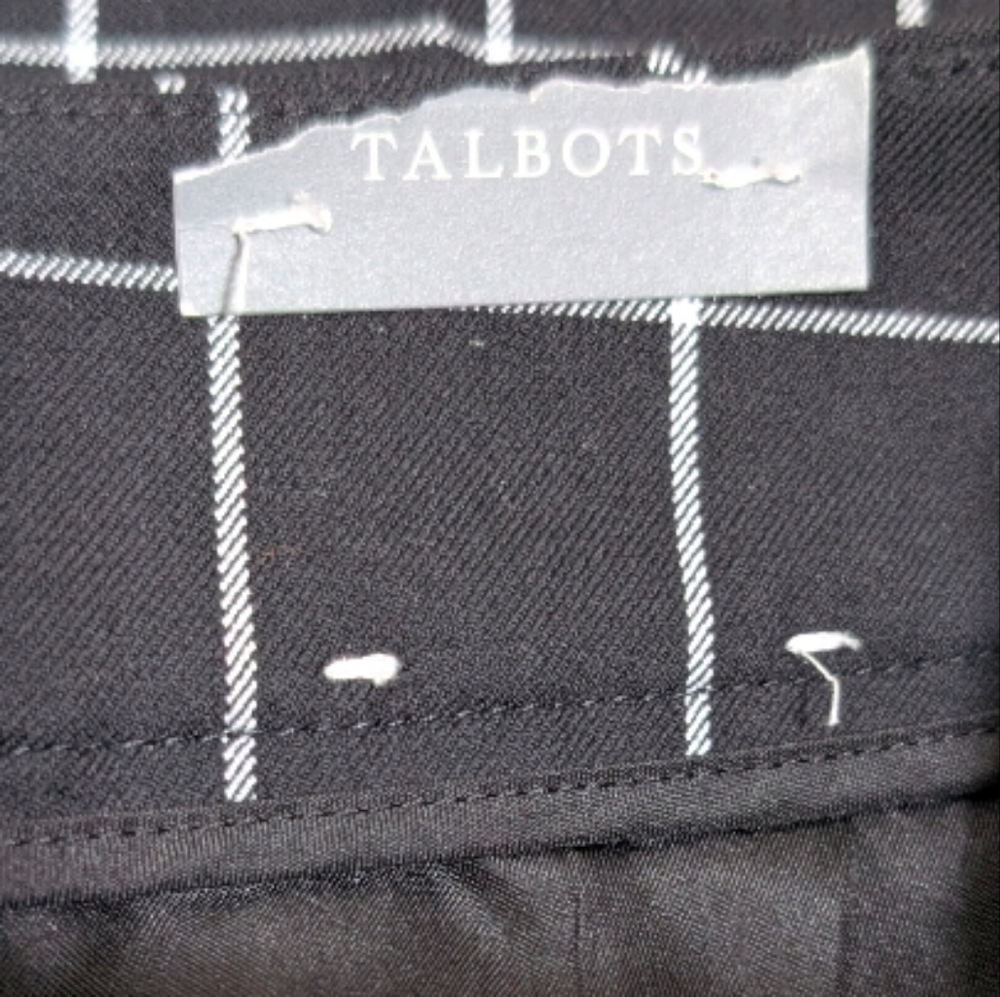 NWT Talbots‎ Chatham Ankle Pants - Window Pane Black Cotton Spandex 8 Petites - Picture 8 of 10